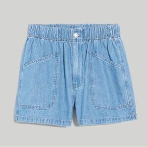 NEW-Madewell Plus Denim Pull-On Utility Shorts in Grandfield Wash